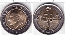 Продать Монеты Турция 50 куруш 2009 Биметалл