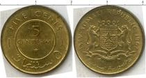 Продать Монеты Сомали 5 сентесим 1967 