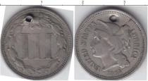 Продать Монеты США 3 пенса 1865 Медно-никель