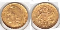 Продать Монеты Чили 5 песо 1895 Золото