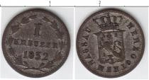Продать Монеты Нассау 1 крейцер 1832 Серебро