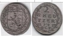 Продать Монеты Нассау 2 крейцера 1743 Серебро
