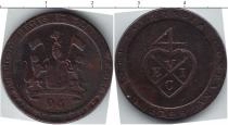 Продать Монеты Мадрас 1/2 дублина 1794 Медь