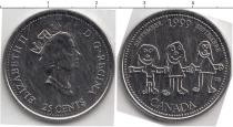 Продать Монеты Канада 25 центов 1999 Никель