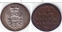 Продать Монеты Шаумбург-Липпе 4 пфеннига 1821 Серебро