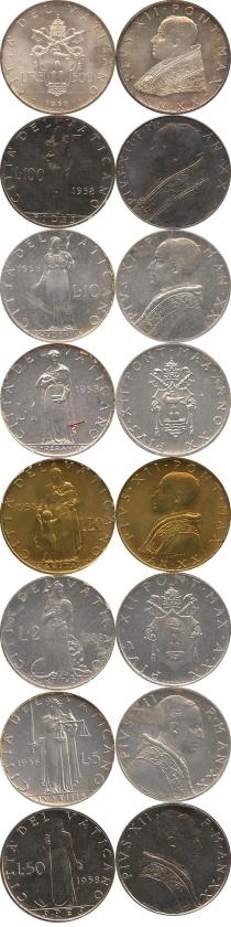 Продать Подарочные монеты Ватикан Выпуск 1958 года 1958 