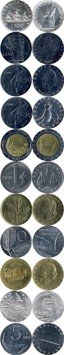 Продать Подарочные монеты Италия Регулярный выпуск 89 1989 