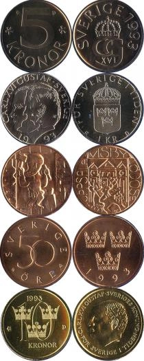 Продать Подарочные монеты Швеция Набор монет 1993 года 1993 