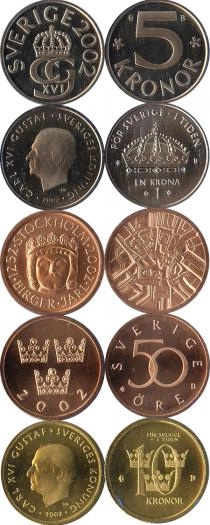 Продать Подарочные монеты Швеция Набор монет 2002 года 2002 