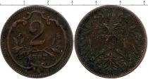 Продать Монеты Австрия 2 хеллера 1897 Медь