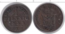 Продать Монеты Шварцбург-Рудольфштадт 1 пфенниг 1858 Медь