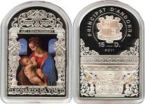 Продать Подарочные монеты Андорра Леонардо да Винчи, Мадонна Литта с ребёнком 2011 Серебро