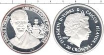 Продать Монеты Теркc и Кайкос 20 крон 1999 Серебро