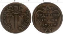 Продать Монеты Ватикан 1 кватрино 1751 Медь