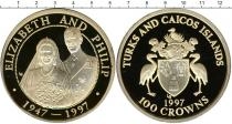 Продать Монеты Теркc и Кайкос 100 крон 1997 Серебро