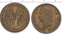 Продать Монеты КФА 25 франков 1956 