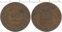 Продать Монеты Португалия 40 рейс 1840 Медь