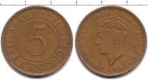 Продать Монеты Маврикий 5 центов 1945 Медь