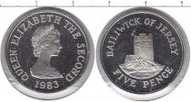 Продать Монеты Остров Джерси 5 пенсов 1983 Серебро