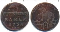 Продать Монеты Анхальт-Бембург 3 пфеннига 1753 Медь