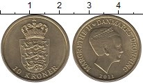 Продать Монеты Дания 10 крон 2011 Латунь