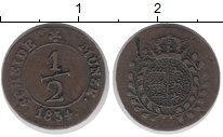 Продать Монеты Вюртемберг 1/2 крейцера 1834 Серебро