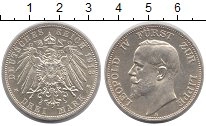 Продать Монеты Липпе-Детмольд 2 марки 1913 Серебро