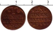 Продать Монеты Брауншвайг-Вольфенбюттель 1 денье 1758 Медь
