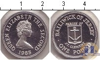 Продать Монеты Остров Джерси 1 фунт 1985 Серебро