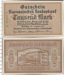 Продать Банкноты Веймарская республика 1000 марок 1922 