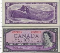 Продать Банкноты Канада 10 долларов 1954 