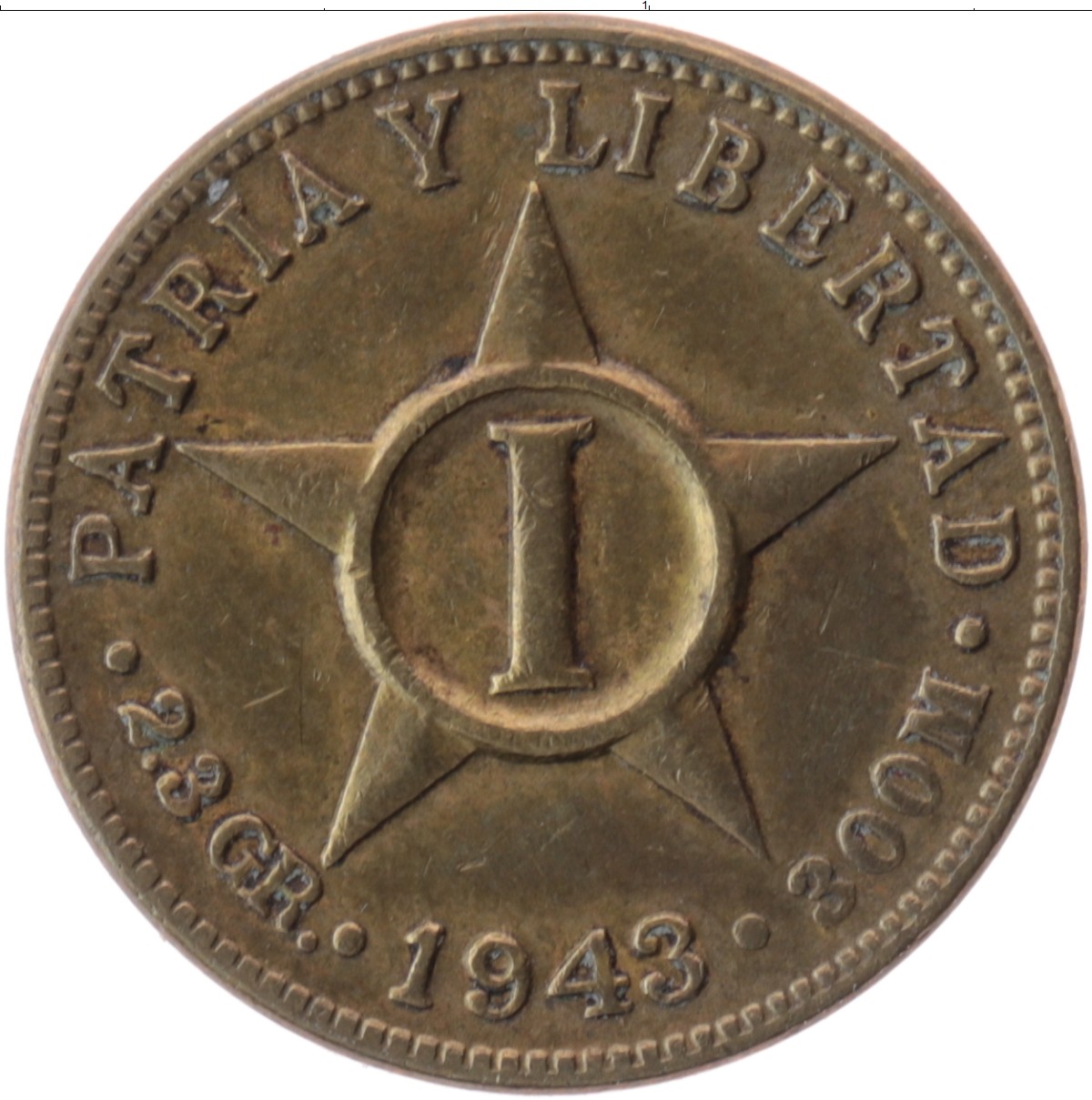 Монета 1 un centavo Куба 1915
