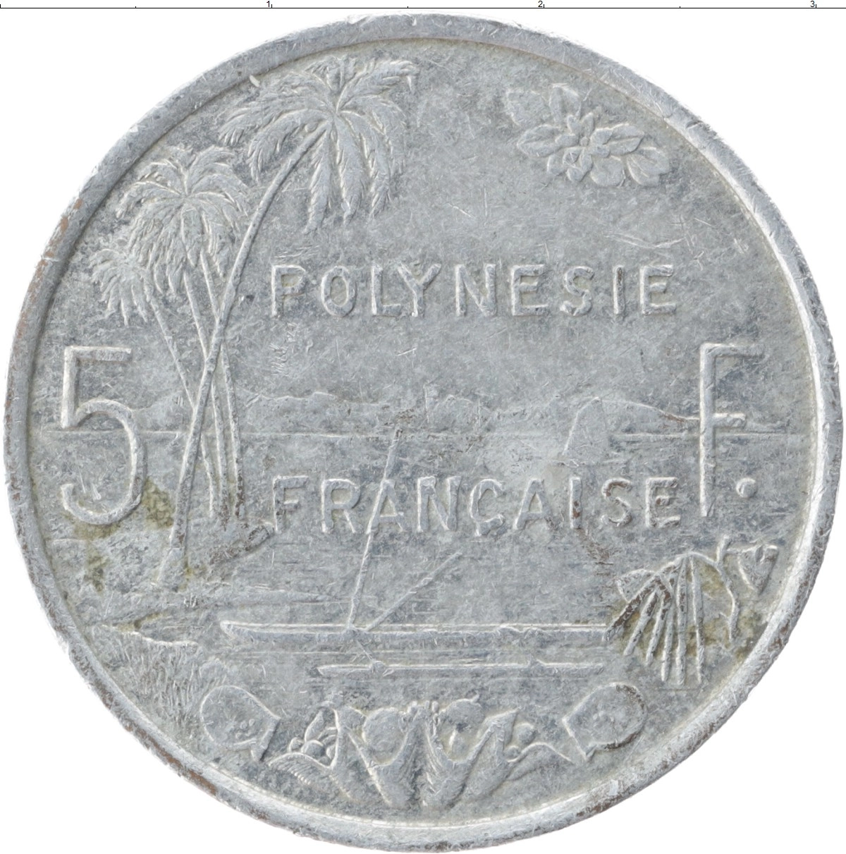 Монета 5 франков Полинезии 1991 года Алюминий Протекторат Франции