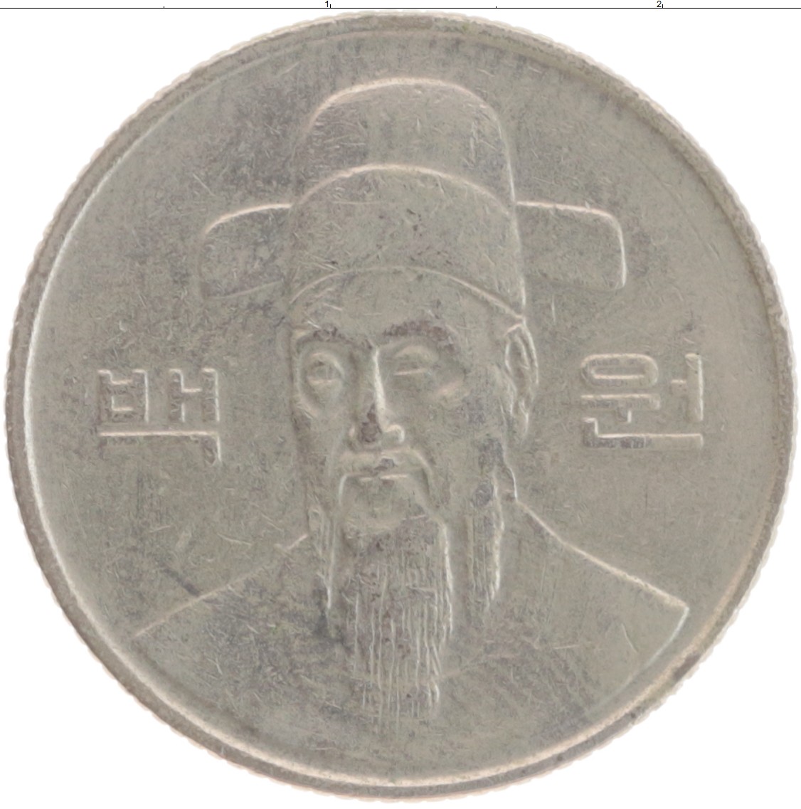 Монета Южной Кореи 100 вон