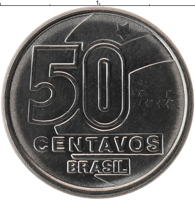 97 14 19. Монета Бразилия 50 сентаво. Бразилия 50 сентаво 2008.