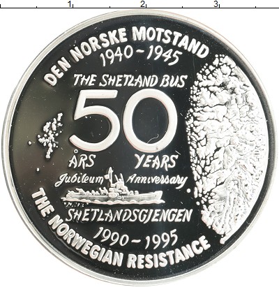 

Монеты Клуб Нумизмат, Монета Норвегия Жетон 1995 50 лет освобождения Норвегии от немецк...
