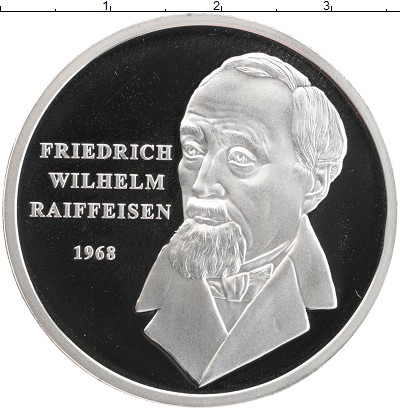 

Монеты Клуб Нумизмат, Монета Германия Жетон 1968 Фридрих Вильгельм Райффейсен Посеребре...