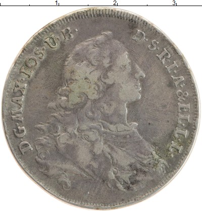 

Монеты Клуб Нумизмат, Монета Бавария 1/2 талера 1753 Максимилиан Иосиф Серебро XF
