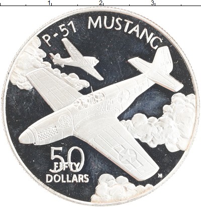 

Монеты Клуб Нумизмат, Монета Маршалловы острова 50 долларов 1991 P-51 MUSTANG Серебро Proof