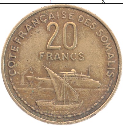 

Монеты Клуб Нумизмат, Монета Сомали 20 франков 1952 Бронза XF