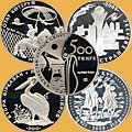 Монеты 500 теньге Казахстана. Монеты из серебра