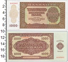 

Банкноты Клуб Нумизмат, Банкнота Германия 1000 марок 1948 Берлин UNC