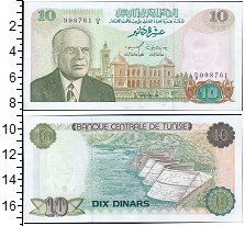 

Банкноты Клуб Нумизмат, Банкнота Тунис 10 динар 1980 UNC