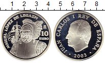 

Монеты Клуб Нумизмат, Монета Испания 10 евро Серебро 2003 Proof-