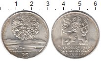 

Монеты Клуб Нумизмат, Монета Чехословакия 25 крон Серебро 1970 UNC-