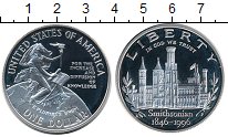 

Монеты Клуб Нумизмат, Монета США 1 доллар Серебро 1996 Proof