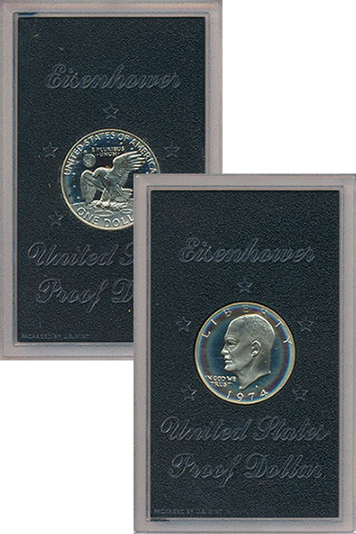 

Подарочные монеты Клуб Нумизмат, Набор монет США 1 доллар Серебро 1974 Proof